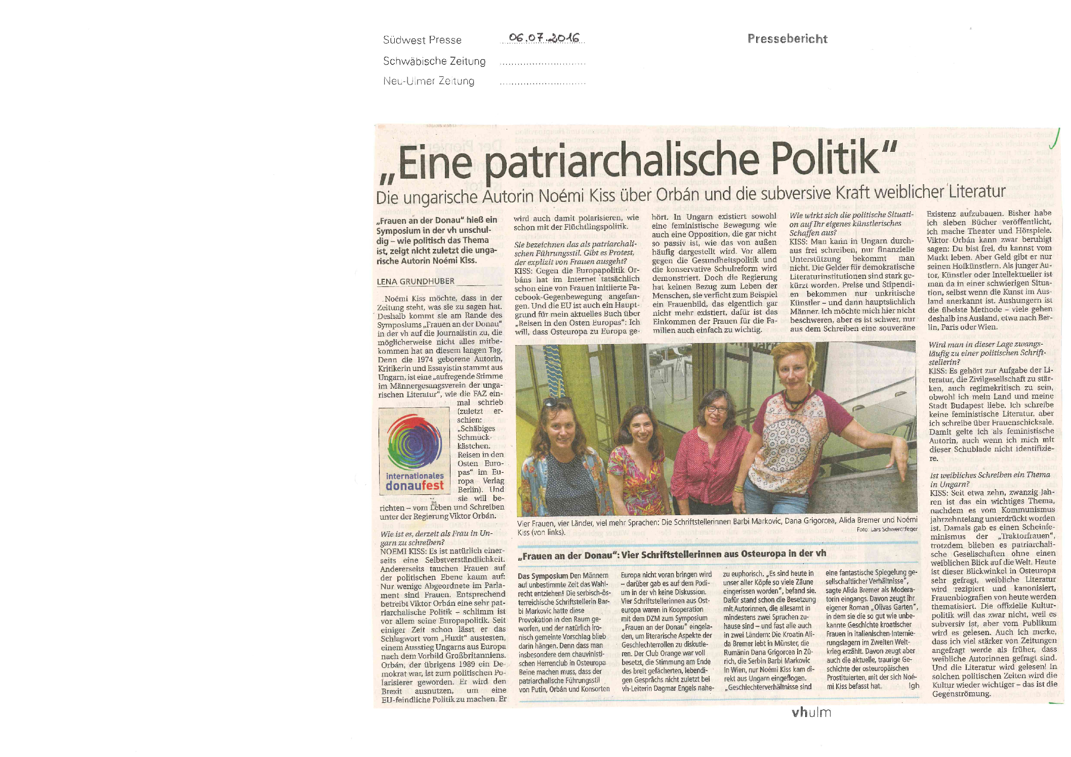 Eine patriarchalische Politik -SWP- 06_07_16