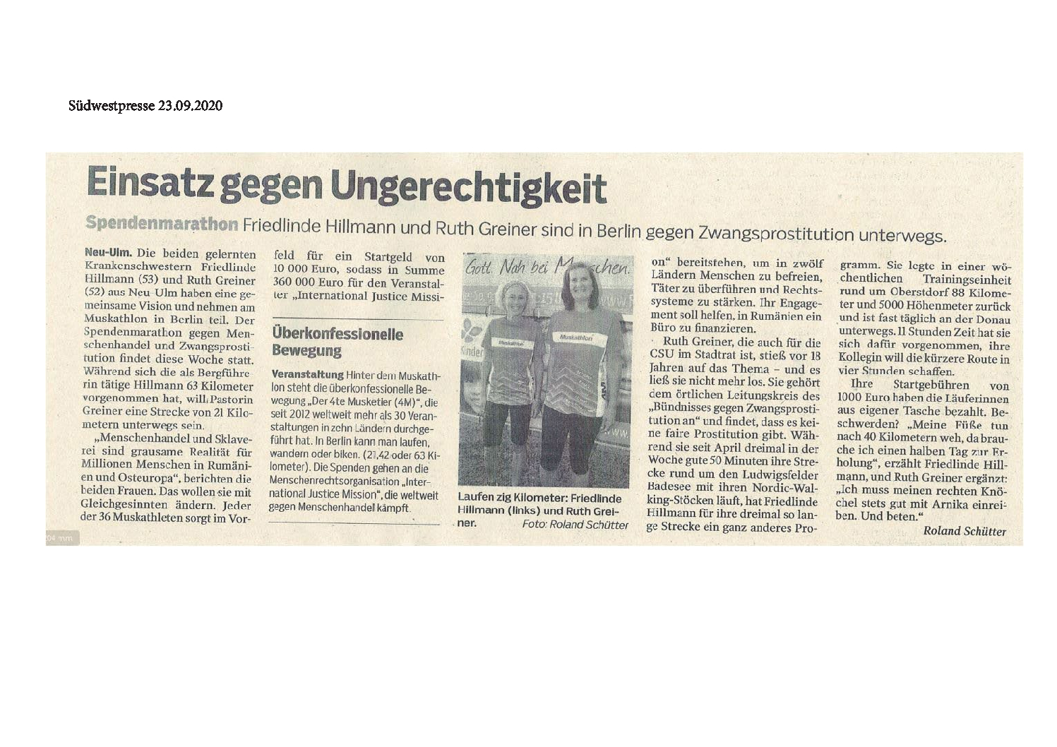 Marathon gegen Zwangsprostitution – SWP 23.09.20